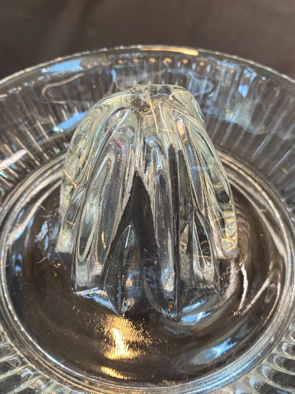 Vintage Mid-Century Pressed Glass Citrus Juicer Reamer